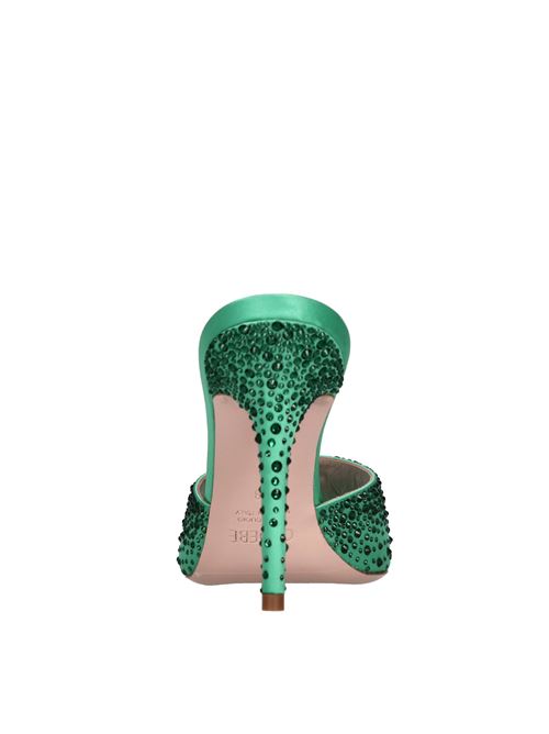Mules Gigi 100 in raso e strass GEDEBE | GIGI 100 SATIN-CRYSTALEMERALD